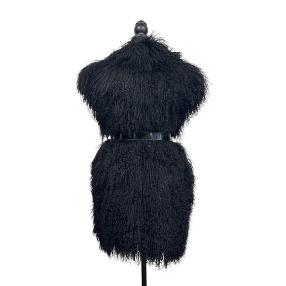 Lindzon Mongolian Lamb Black Lined Vest – Rockstar Luxury - Picture 5 of 11